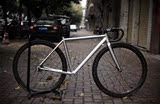 公路自行车车架钛色铝合金超轻700C48cm无标复古平焊碳前叉