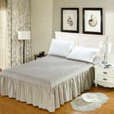 全棉夹棉床裙床罩床盖单件简约纯棉加厚加棉床单床套1.5m1.8米