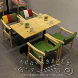 咖啡厅桌椅组合 奶茶店茶餐厅咖啡馆西餐厅桌椅实木餐椅 桌椅组合