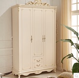 欧式3.4.5门衣柜 雕花法式衣柜 实木象牙白田园衣柜烤漆立柜