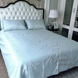 特价包邮外贸原单床单单件纯棉双人纯色床单绣花单人1.5米1.8米