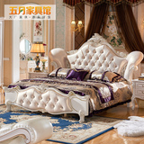 欧式床双人床1.8米 雕花皮艺法式太子床卧室奢华大床结婚床公主床