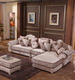 欧式布艺沙发现代简欧沙发大小户型客厅转角高档欧美沙发实木组合