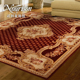 美国北欧式复古罗马花纹 古典皇室纯羊毛客厅卧室别墅床边 红地毯