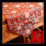 厂家直销可定做丝绸织锦缎餐桌旗加厚可拼花布艺中式桌布桌旗