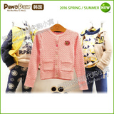 韩国代购pawinpaw专柜正品2016春装女童针织衫开衫毛衣PPCK61203G