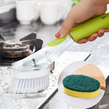 厨房海绵清洁刷强力清洁擦洗碗刷锅刷灶台洗碗刷长柄带柄去污刷子
