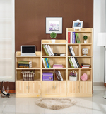 包邮实木学生儿童书架 带门自由组合小书柜置物架储物柜松木现代