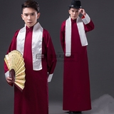 男中式民国长衫长袍相声大褂表演演出青年结婚礼服伴郎兄弟团唐装