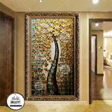 新款玄关装饰画抽象油画 手绘现代壁画挂画走廊有框画家装饰