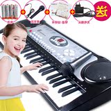 益智儿童电子琴带麦克风电源早教音乐玩具女孩儿童钢琴54键电子琴