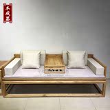 北方老榆木罗汉床免漆沙发榻新中式实木单人床客厅茶是会所罗汉床