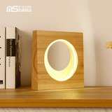 led实木装饰台灯设计师创意个性时尚原木台灯卧室书房木头台灯