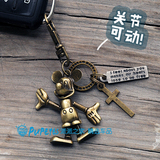 米老鼠米奇米妮金属复古古铜色钥匙扣 卡通动漫包挂件汽车载饰品