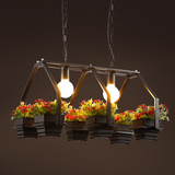 一灯北欧植物网咖服装店酒吧西餐厅阳台艺术装饰铁艺红果盆栽吊灯