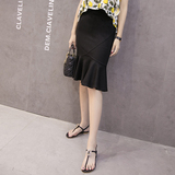 韩版夏季新款鱼尾高腰修身显瘦过膝职业性格女人味包臀中长半身裙