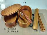 日式便当盒手工木质双层餐盒创意可爱便携送餐盒木制日本寿司饭盒