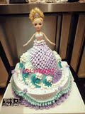 迷糊萌娃娃系列美人鱼双层蛋糕公主芭比女生宝宝生日蛋糕全国配送