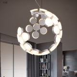 北欧简约吊灯创意设计师现代简约客厅餐厅卧室灯个性月亮LED吊灯