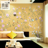 现代中式花鸟壁纸大型壁画无纺布墙纸客厅卧室无缝墙布电视背景墙