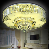 现代简约客厅灯圆形水晶灯LED吸顶灯具主卧室书房温馨大气欧式灯