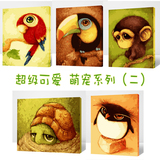 新品萌宠DIY数字油画卡通动漫动物装饰画猴子猫咪刺猬鹦鹉松鼠