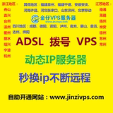 特价国内vps电信联通ADSL拨号动态ip服务器 VPS动态IP日周月付租