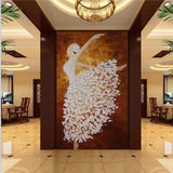 手绘3d立体欧式玄关走廊过道背景墙纸大型壁画芭蕾舞女孩抽象油画