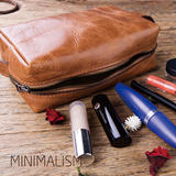 MINIMALISM进口头层牛皮真皮大容量杂物包手提化妆包限量收藏版