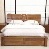 金丝黑胡桃木床双人床全实木床1.5/1.8米升降可调节床小户型婚床