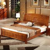 实木床橡木床双人床简约现代实木床气压高箱储物床1.5米1.8米床