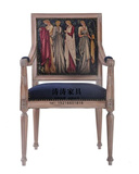 热卖欧式新古典实木餐椅现代中式仿古复古印花书椅欧式简约洽谈椅