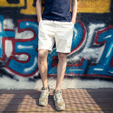 夏季纯色热裤男士短裤大码五分裤白色休闲裤潮裤子男装沙滩运动裤