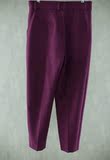 独特紫色西裤男士小码27码九分裤秋冬双层长裤