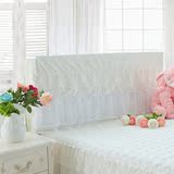 纯棉韩版蕾丝纯色床头罩床头套1.5m1.8m床靠背套皮床防尘罩保护套