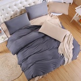 简约韩式纯色床上用品全棉磨毛四件套 纯棉被套床裙床罩4件套包邮