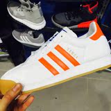 Adidas/阿迪达斯 Samoa GS 白橘红 小清新 复古 女生跑鞋 板鞋