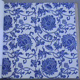 中式古典蓝色青花瓷无纺布墙纸贴造型包裹花瓶贴玄关边框壁纸墙纸
