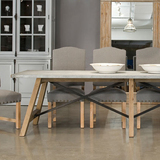 美式复古餐桌北欧简欧创意西餐桌全实木餐桌椅组合长方桌洽谈桌