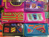 哥伦比亚代购Molas 印第安 手工刺绣布艺真皮钱包皮包