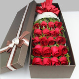 19朵红玫瑰礼盒上海鲜花速递 情人节鲜花生日鲜花圣诞节鲜花