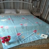 韩国纯棉水洗绗缝印花床盖睡垫床盖空调被