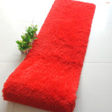 客厅茶几宜家定做长方形地垫长绒红色卧室床边防滑长条可手洗地毯