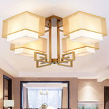 新中式铁艺吊灯四头中式灯客厅卧室酒店装饰灯具中式布艺吊灯吸顶