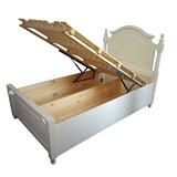 欧式全实木床白色 婚床纯松木气压式高箱床气动储物双人床可定制