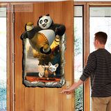熊猫门贴纸宿舍装饰品 墙贴3d立体视觉墙纸 创意寝室装饰壁纸贴画