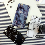 韩国黑白大理石iPhone6s/6plus情侣手机壳 苹果5se简约风文艺硬壳