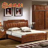 卧室套房家具全实木床1.5米橡木床1.8米高箱储物床儿童床特价包邮