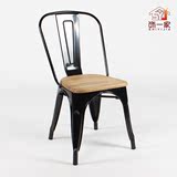 铁餐椅 铁皮椅子金属实木咖咖厅座椅