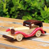 清仓特价 木质复古怀旧老爷车摆件家居饰品 创意汽车模型儿童玩具